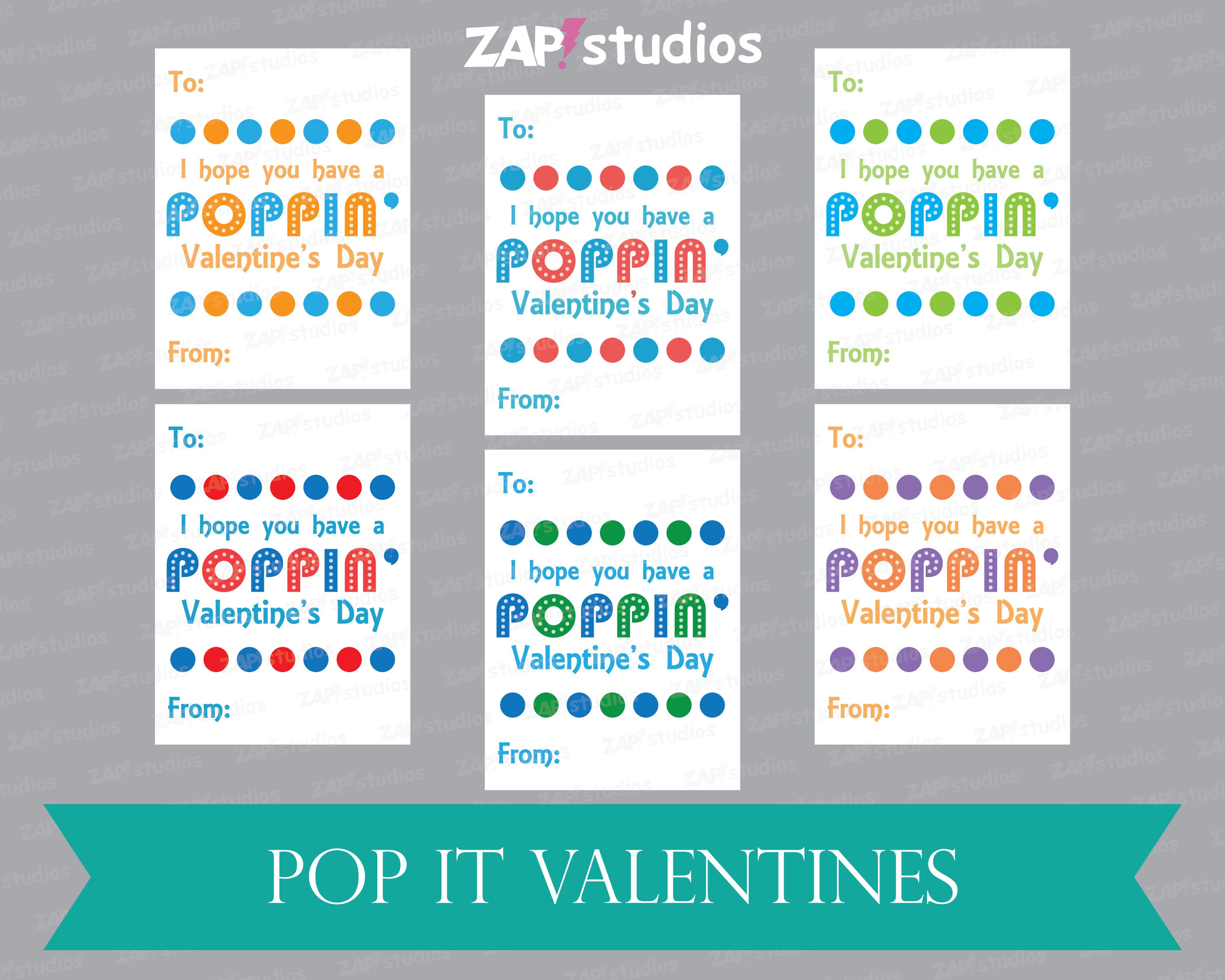 Editable Pop It Valentine Printable Classroom Valentine - Etsy