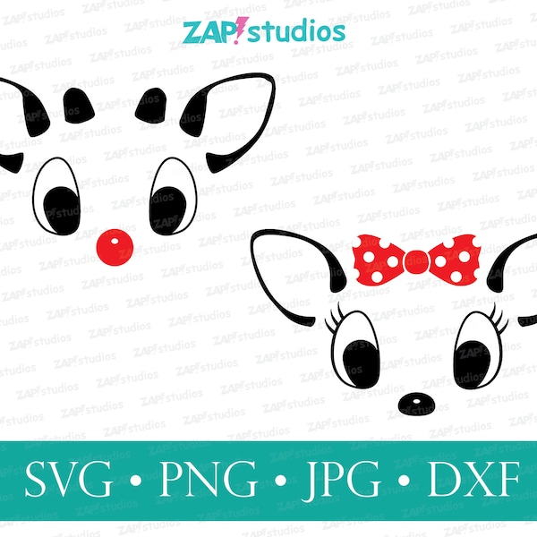 Rudolph the Red Nosed Reindeer svg, Rudolph face png, Clarice Reindeer svg, Rudolph jpg, decoraciones de renos, Reno de Navidad, artesanías