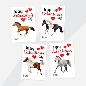 Druckbare Pferde Valentinstage, bearbeitbare Pony Valentinstage, Schulparty druckbar, Valentinstage für Kinder, Klassenzimmer Valentinstage, Pferdefotokarten