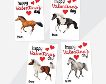 Printable Horse Valentines: Editable School Party Cards (PDF)