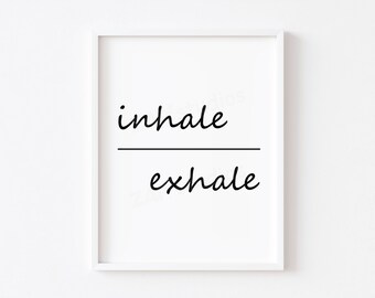 Inhale Exhale Print: Minimalistische Yoga Wand Kunst (Digitaler Download)