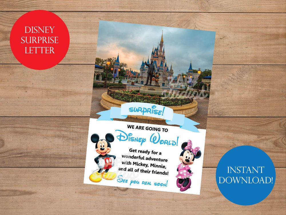 Carta Sorpresa Viaje A Disney En Español