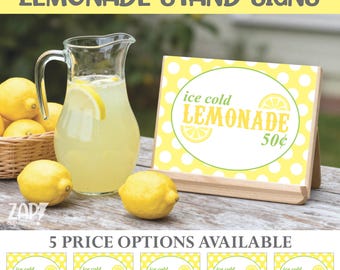 Cartello stampabile per chiosco di limonata: decorazioni fai da te per bambini (PDF)