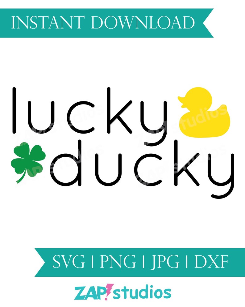 Lucky Ducky Svg Lucky Duck Png Rubber Ducky Svg St Patricks Etsy