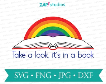 Reading Rainbow SVG: Open Book Clip Art (Digital Download)