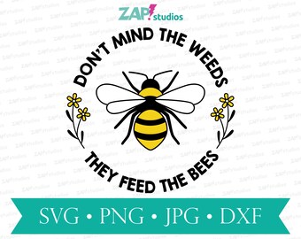 Feed The Bees 丸型サイン SVG：ポーチ装飾（デジタルダウンロード）