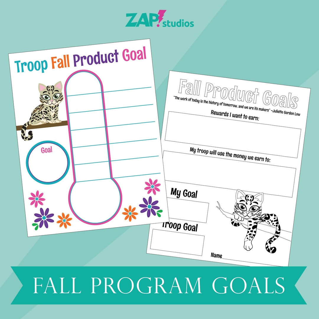 Printable Girl Scout Fall Product Goal Poster, Girl Scout Goal