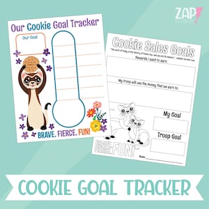 Girl Scout Cookie Goal Poster & Worksheet: 2026 Ferret Theme (Digital Download)