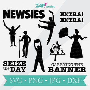 Newsies SVG、Newsies ムービー クリップ アート、Newsies png、Newsies ムービー svg、Seize the day svg、seize the day png、newsies svg バンドル、Newsies アート