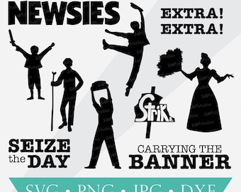 Newsies Movie Clip Art: Seize The Day SVG Bundle (Digital Download)