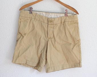 vintage Y2K j crew distressed tan khaki shorts 6 #0663