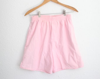 vintage 80s pink paperbag waist shorts #0349