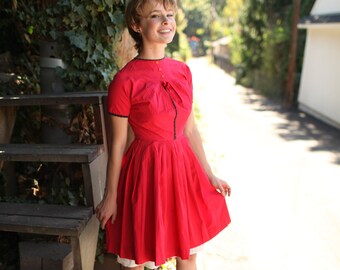 1940 red dress