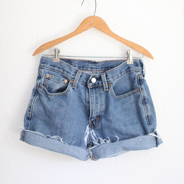 vintage 90's levis 550 cut offs jean shorts 29 30 #0695