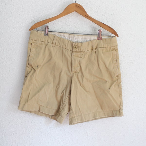 vintage Y2K j crew distressed tan khaki shorts 6 #0663