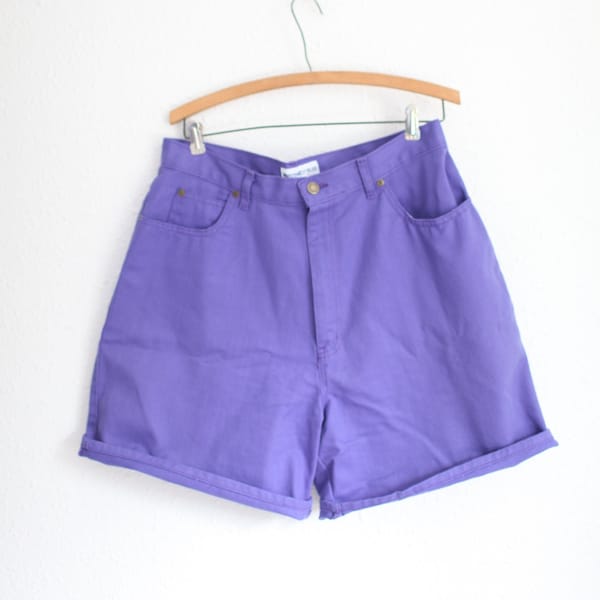 vintage 90s purple high rise waist mom jean shorts 32 33 #0110
