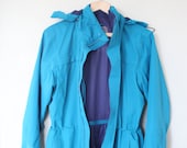 vintage REi oversized turquoise navy blue drawstring anorak shell jacket 540