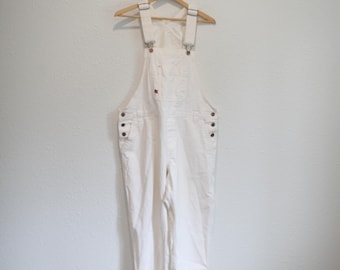 White Dickies Overalls Y2K Baggy Carpenter Workwear Adjustable