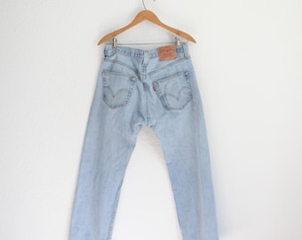 vintage levis  501 button fly blue jeans denim 32 x 30 #0229