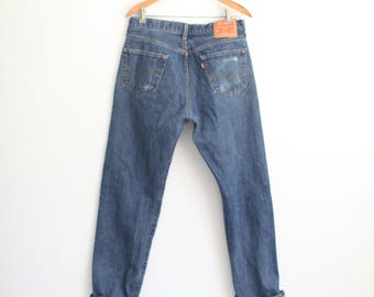 vintage levis 501 button fly jeans denim 34 x 32 #0636