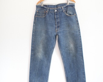 vintage levi's 501 jeans button fly denim 36 x 27  #0461