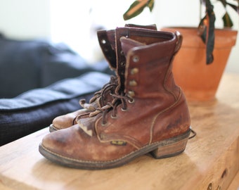 roper boots lace up