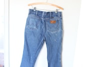 vintage wrangler 1980 39 s distressed blue jeans denim 34 0534