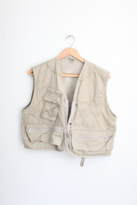 vintage tan  fishing hiking vest #0310