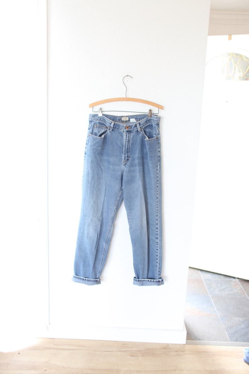 vintage 1980/'s ll bean high rise waist tapered mom jeans denim 32 #0482