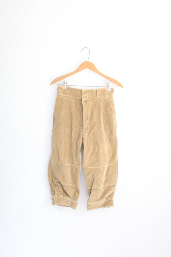 vintage 70s tan corduroy cropped barrel  pants 26… - image 2