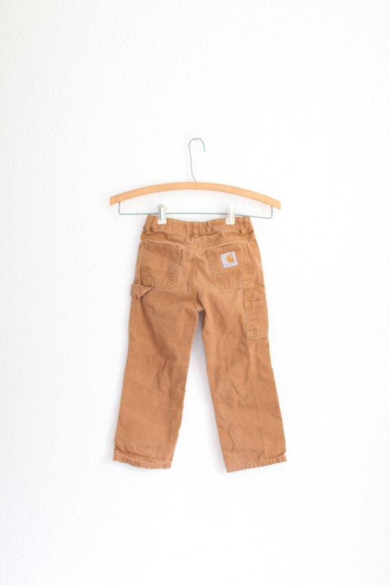 Vintage Carhartt Tan Brown Pants Kids 4 0263 