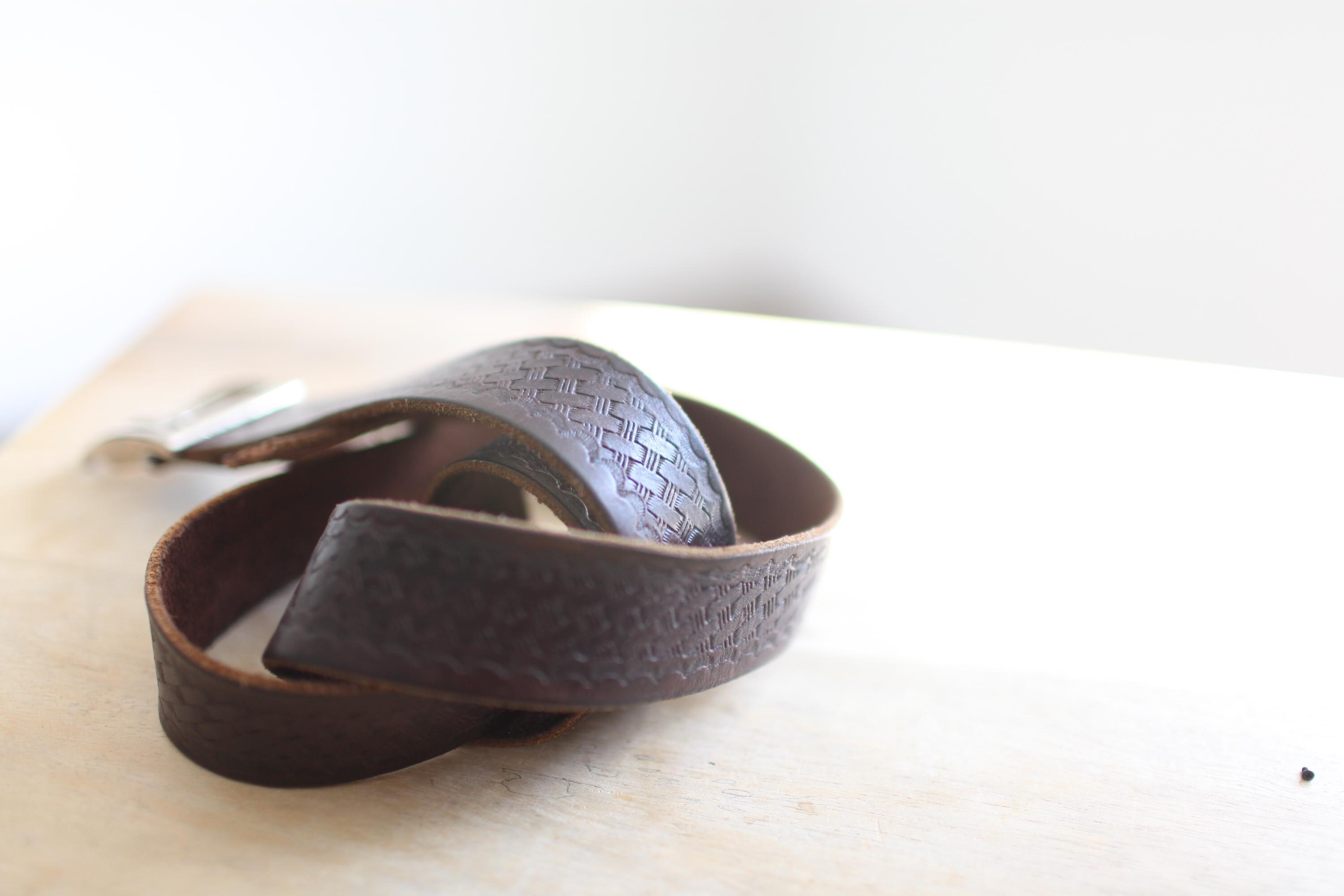 Vintage Brown Tooled Leather Belt W Silver Buckle - Etsy display picture 2