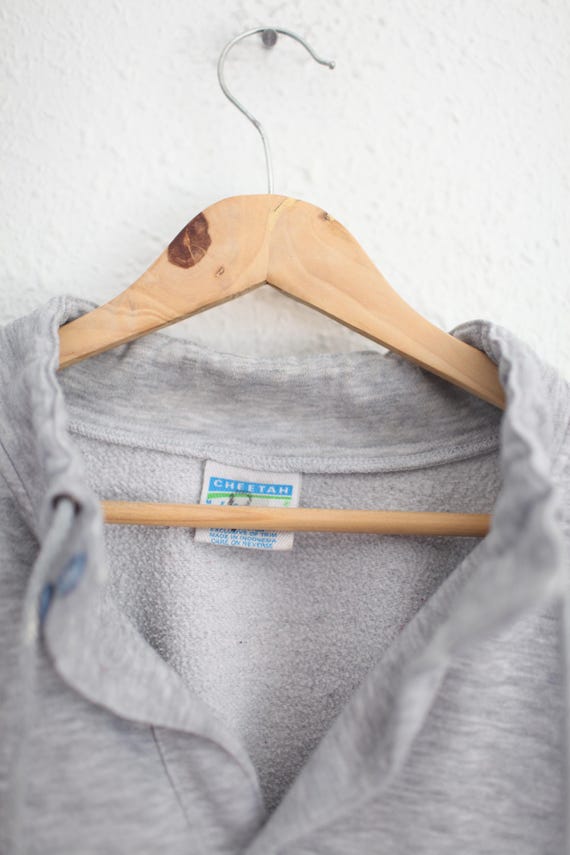 vintage 90s navy bleu &  gray  oversized pullover sweatshirt XL  #0345 View 4