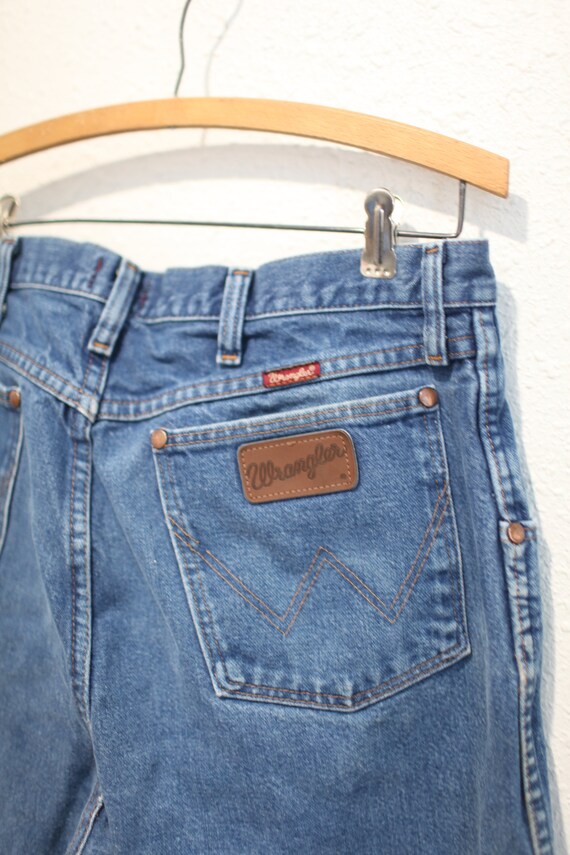 vintage wrangler 1980's  blue  jeans denim 34 x 2… - image 4