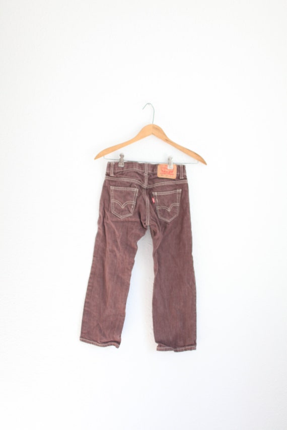 Vintage 90s Levis 505 Brown Denim Jeans Kids 8 098 