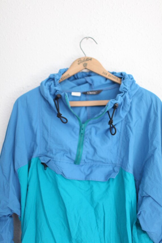 vintage 90s orivs oversized colorblock blue draws… - image 2