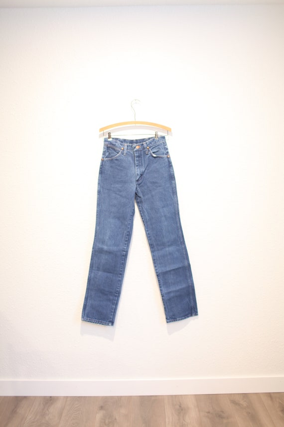 vintage wrangler 1980's  blue  jeans denim 28 x 3… - image 1