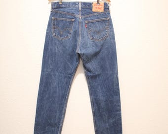 vintage 90s levis 501 button fly jeans denim 33 x 32 #0229