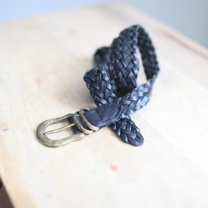 Vintage Gap Braided Dark Brown Leather Silver Tone Brass Buckle Belt Size L Vintage Gap Belts - Etsy main image 4
