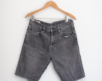 vintage y2k levis 511 faded black cut off jean shorts jorts 33 #0258