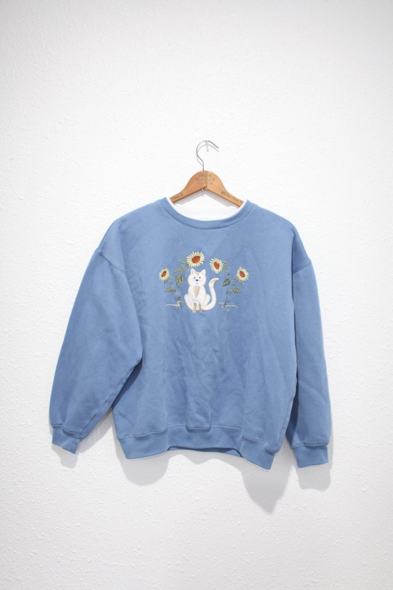 blue cat sweatshirt