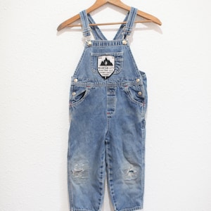 vintage 90s gap denim patch overalls kids toddler 4  #0613