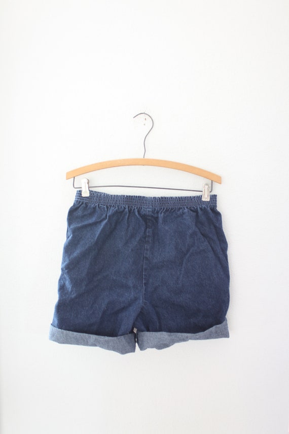 vintage 80s high rise paperbag denim jean shorts … - image 3