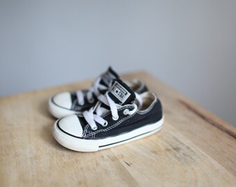 vintage 90s black  converse low top all star toddler 7