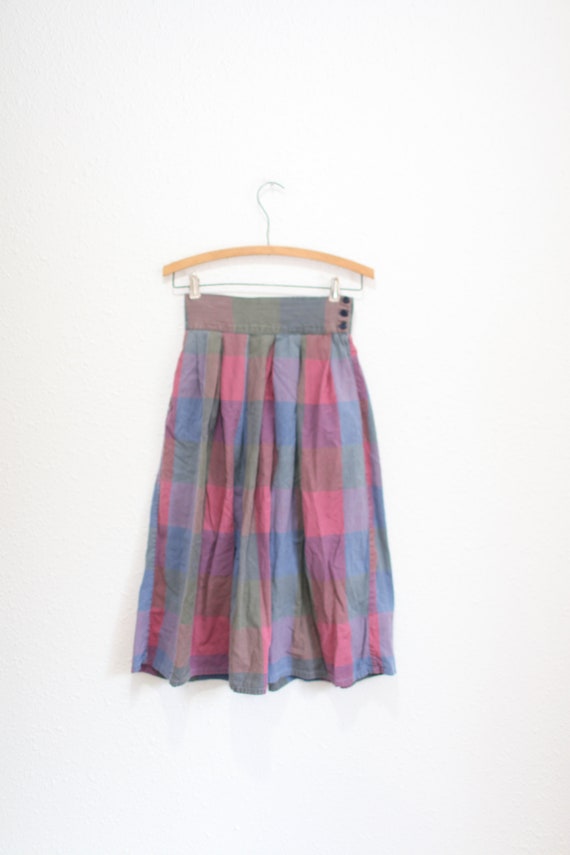 vintage purple  & pink plaid skirt with pockets 2… - image 5