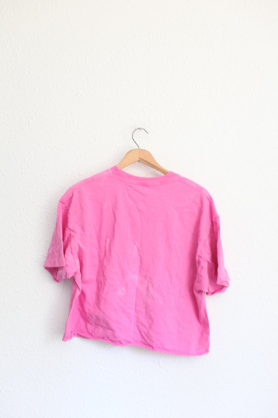 vintage sunriver oregon pink tie dye cropped whit… - image 3