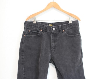 vintage 90s LEE faded black cut off jean shorts jorts 34 #0393