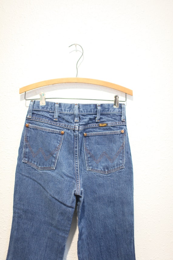 vintage wrangler 1980's  blue  jeans denim 28 x 3… - image 3