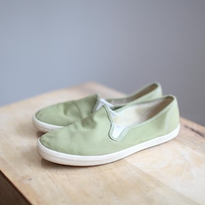 vintage 90s  KEDS green slip on oxfords sneakers 7.5