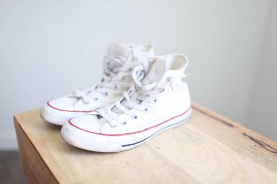vintage 90s white converse all star  high tops wo… - image 2